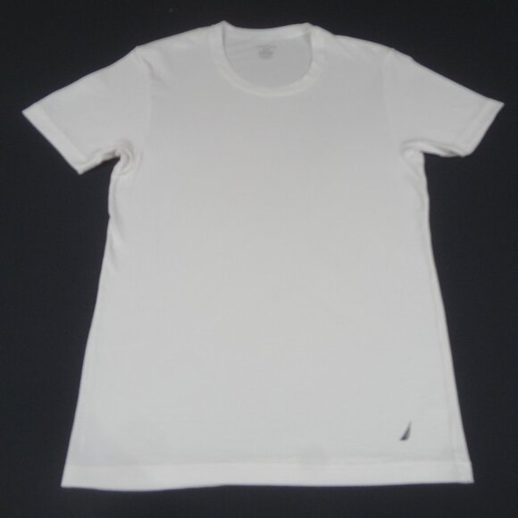 NAUTICA EMBROIDERED SAILBOAT LOGO - MEDIUM WHITE T-SHIRT K916 - Picture 1 of 5